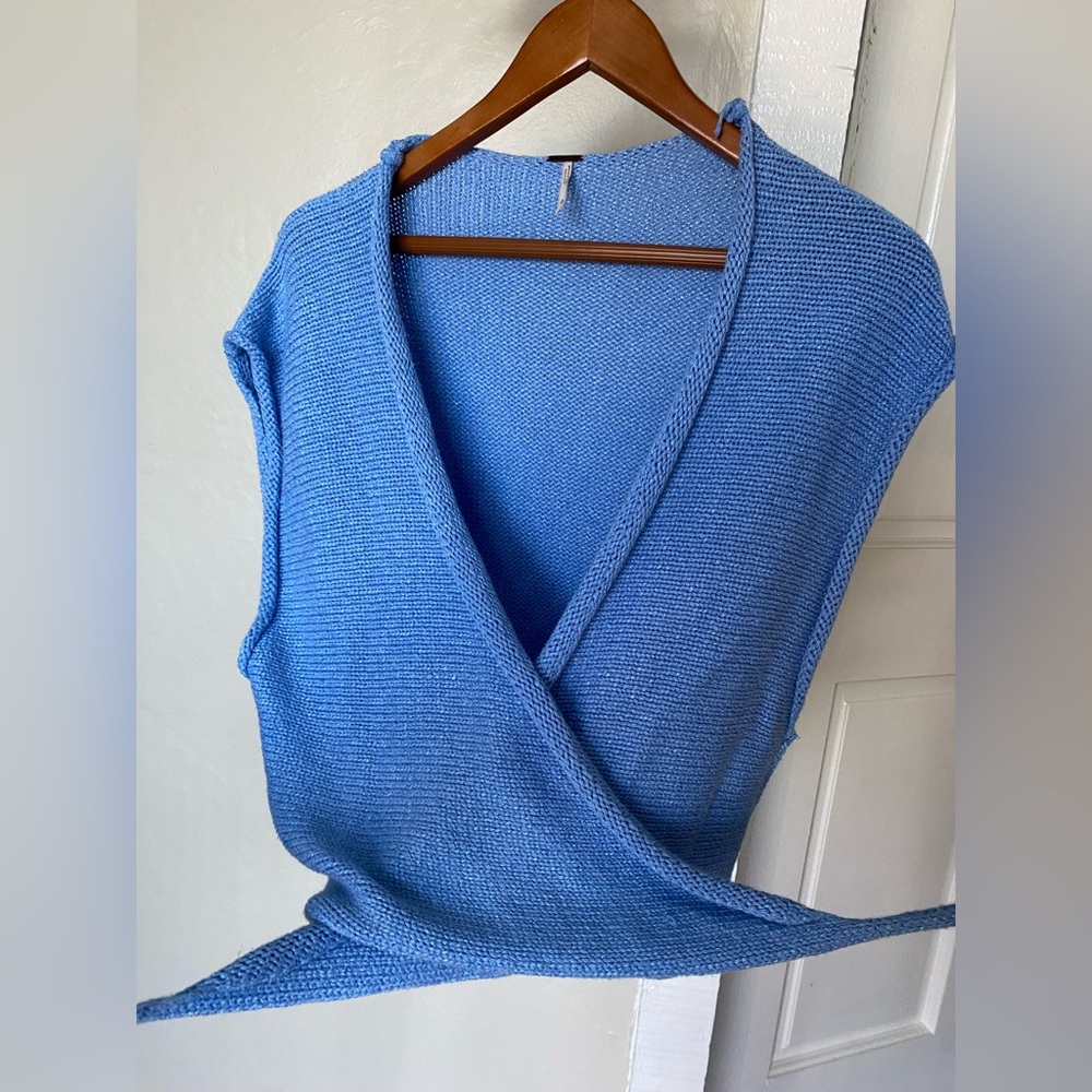 Free People Knitted Crocheted Wrap Top